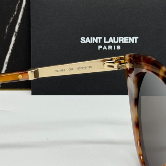 NEW SL M81 004 SAINT LAURENT BROWN GREY WOMEN SLM81 SAINT LAURENT SUNGLASSES - Picture 9 of 11